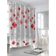 thumbnail image 3 of Grey Red Christmas Balls Shower Curtain Set ，Waterproof Fabric Shower Curtains Xmas Snowflake Shower Curtains for Bathroom,Bathroom Decor 72"x96", 3 of 6