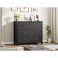 thumbnail image 4 of EastVita Black 31.5 Inch Wide Wooden Chest of Dresser with 3 Drawers and Large Clothes Storage Space For Nursery Living Room Hallway and Bedroom, 4 of 9