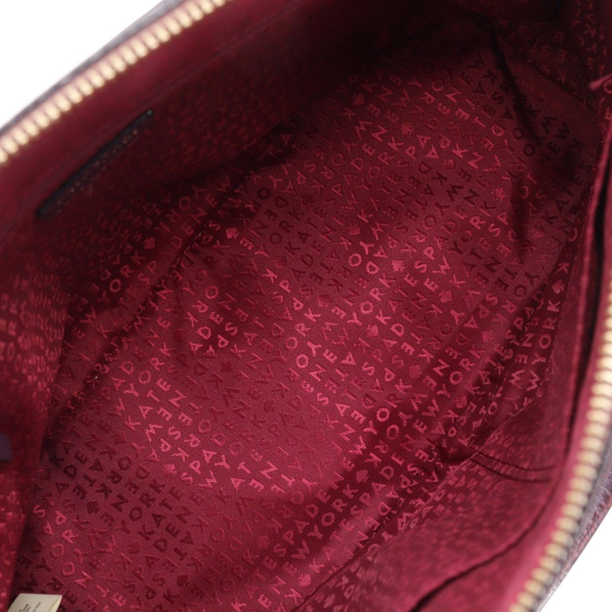 Pre-Owned Kate Spade 2-Way Shoulder Handbag, Leather, Purple, 2-Way, A5 Size, Zipper, Women's