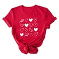 thumbnail image 2 of Ounisa Womens Love Heart Letters Shirts Short Sleeve Valentines Crewneck Colorful Heart Graphic Tees Tops, 2 of 5