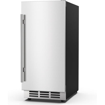 15 Inch Outdoor Beverage Fridge, 80 Can Beverage Refrigerator, Stainless Steel Finish