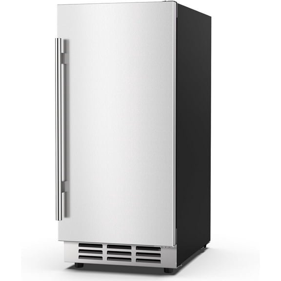 15 Inch Outdoor Beverage Fridge, 80 Can Beverage Refrigerator, Stainless Steel Finish