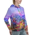 thumbnail image 2 of Yiaed Colorful Purple Cosmos Flower Print Womens Casual Hoodies Crew Neck Long Sleeve Sweatshirts With Pocket Pullover Tops Women's Hooded Sweatshirt-XX-Large, 2 of 5