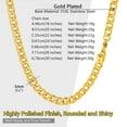 thumbnail image 4 of PROSTEEL 5mm Cuban Chain Men Gold Plated Necklaces, Stainless Steel Curb Link Necklace 30 inch Hip Hop Mens Punk Jewelry, 4 of 8