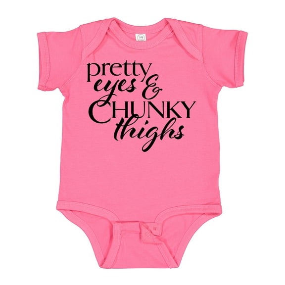 Inktastic Pretty Eyes and Chunky Thighs Boys or Girls Baby Bodysuit
