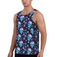 thumbnail image 2 of Logiee Skull Flower Blue Print Men's Workout Tank Top,Quick Dry Workout Tank Top,Gym Muscle Tee,Fitness Bodybuilding Sleeveless T Shirt-X-Large, 2 of 7