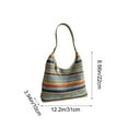 thumbnail image 3 of Hxlazmoo Women's Vintage Woven Tote Bag - Large Capacity Multicolor Cloth Shoulder Bag for Vacation, Travel, Work & Beach | Adjustable Strap, Lightweight Handbag, 3 of 9