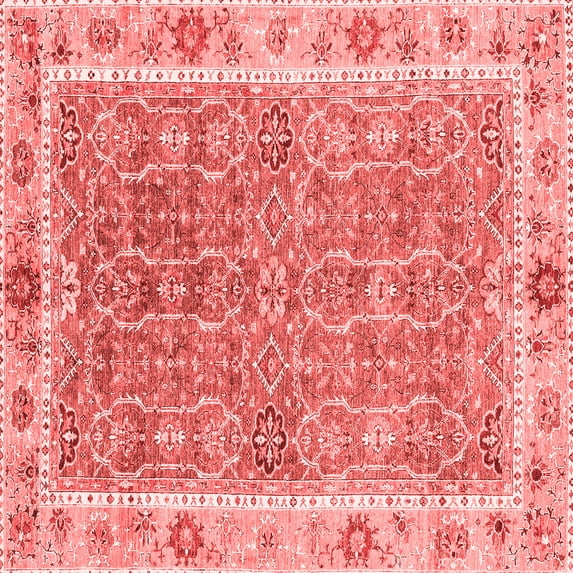 Ahgly Company Indoor Square Oriental Red Traditional Area Rugs, 8' Square