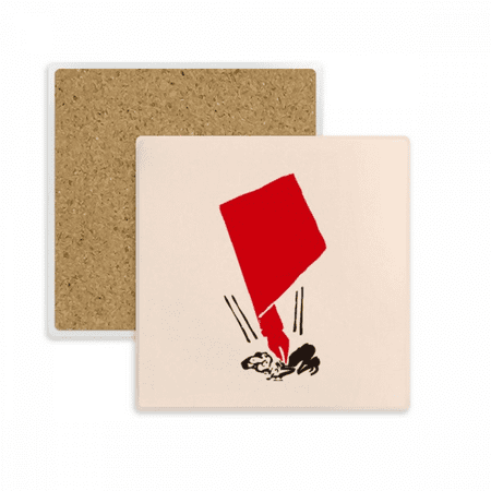 

China Red Educational Pen Coaster Cup Mat Mug Subplate Holder Insulation Stone