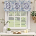 thumbnail image 2 of 2 Pack Valances for Window, Blue Purple Boho Short Curtains for Kitchen Bedroom Living Room, Vintage Abstract Art Floral Ethnic Tribe Rod Pocket Small Window Treatment Valance Drapes 42 x 18 Inch, 2 of 8