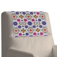 thumbnail image 4 of SCRAWLGOD Flower Print Violet White 1 PCS Recliner Headrest Protector, Headrest Cover for Recliner Chair, Sofa Covers, Couch Chair Head Protector for Sofa 17x27in, 4 of 7