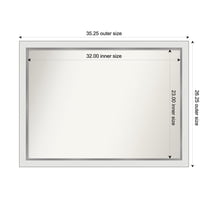 Amanti Art Custom Wall and Bathroom Mirror (26.25 x 35.25 in.), Eva White Silver Narrow Frame