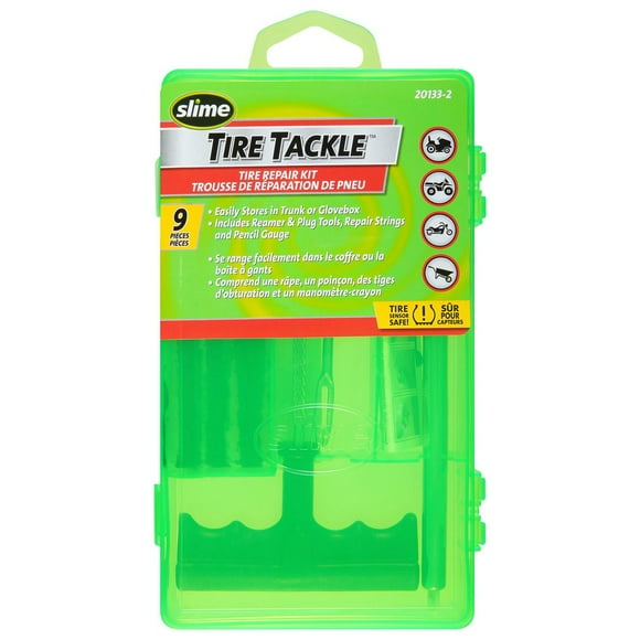 Trousse de réparation de pneu Tire Tackle de Slime 9pc