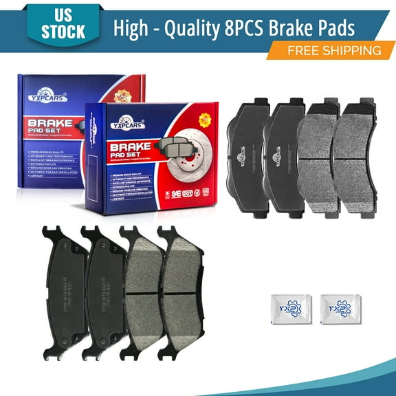 YXPCARS 8PCS Brake Pads(D1414 BD1790), Front & Rear Ceramic Pads for Ford Expedition 2018-2019 F-150 2015-2020 Lincoln Navigator 2018-2021