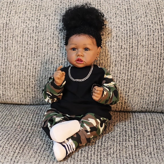 58CM Washable Realistic Baby Doll Toy, Lifelike Newborn Doll Toys, Soft Touch Body Doll Toys, Dress Up Pretend Play Toys, Bottle Pacifier Accessory Toys, Gift Toys for Kids