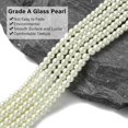 thumbnail image 2 of 50strands Eco-Friendly Dyed Glass Pearl Round Beads Strands Grade A Cotton Cord Threaded White 4~4.5mm Hole: 0.7~1.1mm about 104pcs/strand 15 inch White, 2 of 4
