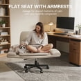 thumbnail image 2 of Patbrela PU Leather Office Chair, Ergonomic Criss Cross Desk Chair with Adjustable Armrests, Swivel Chair Comfy Vanity Chairs, Khaki, 2 of 8