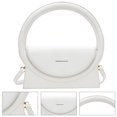 thumbnail image 2 of Bolso de mano con anillo redondo para mujer, Bolso de hombro con diseño de círculo grande, Bolso de hombro de cuero, 2 of 8