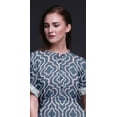 thumbnail image 2 of Bimba Rayon Quarterfoil Geometric Printed Womens Long MaxiDressGown With Side Slit-XXX-Large, 2 of 6