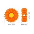 thumbnail image 2 of Uxcell 20mm Silicone Flower Beads, 15 Pcs Cute Colorful Soft Sunflower Focal Loose Space Bead, Orange Yellow, 2 of 6