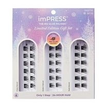 KISS Holiday Gift Set Self Adhesive Eyelashes, Natural, 14 mm, 36 Lash Clusters