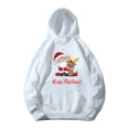 thumbnail image 3 of Sudadera con capucha blanca de Feliz Navidad para niños, sudadera bonita para fiesta de Navidad para niño o niña, ropa de moda con estampado de Papá Noel y ciervos para niños, 3 of 5