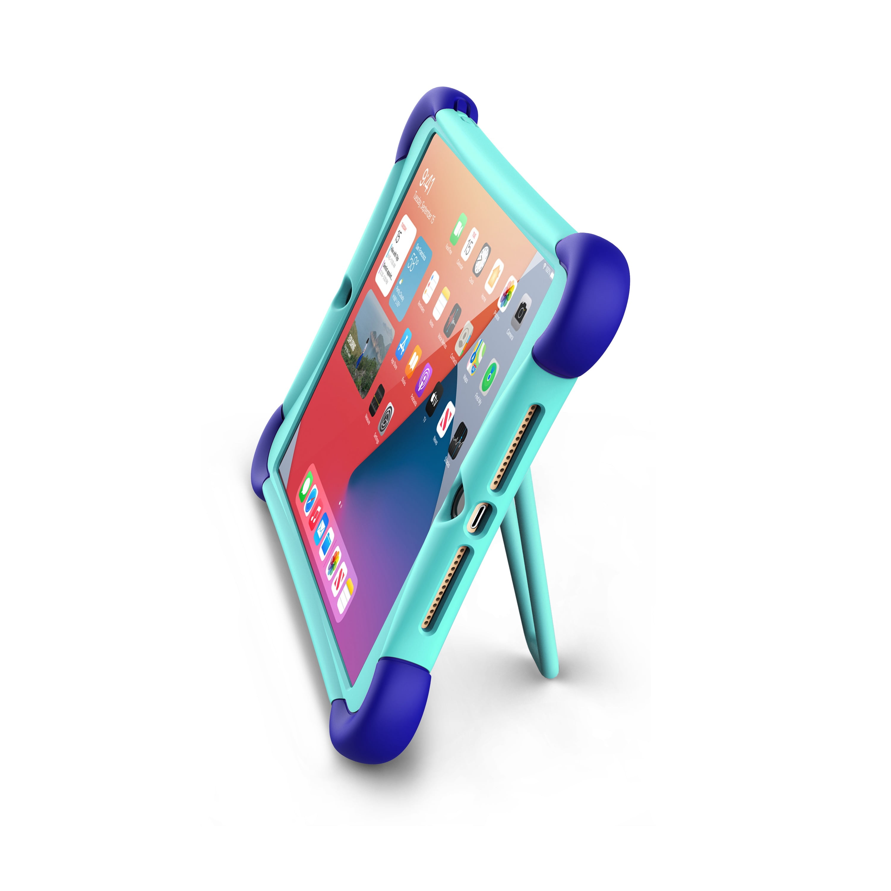 ME Silicone Protective Case with Built-In Stainless Steel Kickstand for iPad 10.2 9th Gen (2021 Release), 8th Gen (2020 Release) and 7th Gen (2019 Release) in Green