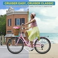 thumbnail image 4 of FICISOG 7 Speed Womens Bike with Rattan Basket & Lock, 24/26 inch Beach Cruiser Bike for Women, Womens Commuter Bicycle Lightweight City Bikes for Adults Ladies, 4 of 8