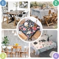 thumbnail image 4 of Pioneer Flower Floral Print Pattern Square Tablecloth,Waterproof Square Table Cover,Wipeable Spillproof Washable Table Cover for Home Kitchen Party Decor 52"x52"(132x132cm), 4 of 6