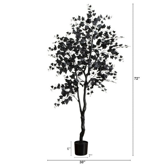 Nearly Natural 6ft. Artificial Halloween Black Maple Tree