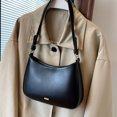thumbnail image 3 of Bolso de hombro de cuero PU para uso diario bolso Hobo elegante de Color sólido para mujer bolsos diarios Vintage, 3 of 9
