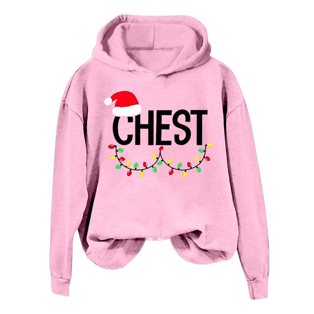 WILLBEST Sudadera de Mujer con Estampado Navideño de Pecho y Nueces, Manga Larga, Estilo Casual y Holgado XX-Grande