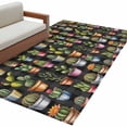 thumbnail image 2 of Cactus Plant Washable Area Rugs 2.7'x5', Green Cactus Botanical Tropical Plant Black Background Low Pile Throw Living Room Rug Non-Slip Sturdy Edge Binding Carpet for Indoor Entryway Bedside Kitchen, 2 of 9