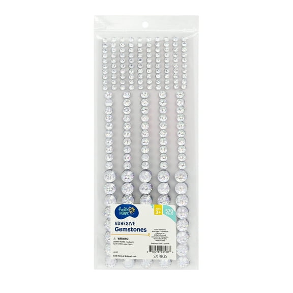 Hello Hobby Clear Iridescent Round Gemstones, 570 Piece Scrapbooking Embellishments