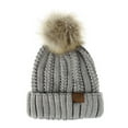 thumbnail image 2 of DOPI Stylish Hats New Women Girls Keep Warm Winter Casual Knitted Hat Wool Hemming Hat Ski Hat, 2 of 4