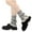Gray, variant on Kaliqueen Women Cable Knitted Leg Warmers Lace Trim Double Button Short Leg Cuffs Boot Winter Warmers