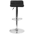 thumbnail image 3 of Contemporary Burgundy Vinyl Adjustable Height Barstool with Quilted Wave Seat and Chrome Base, 3 of 9