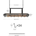 thumbnail image 5 of Hanging Pot Rack, Pot Hanger for Kitchen, Ceiling Mounted Pot Holder, Cookware Organizer with 24 S-Shaped Hooks, for Pot, Pan Storage, Space-Saving, Rustic Brown and Black, 5 of 16