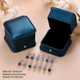 thumbnail image 6 of TINGN Halo Oval Cut Birthstone Earrings for Women Mom 18K White Gold Plated S925 Sterling Silver Gorgeous Birthstone Stud Earrings for Women Mom Birthday Gifts, 6 of 7