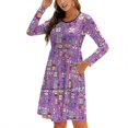 thumbnail image 1 of "Fier d'Tre Infirmière" Motif / Robe à Encolure Carrée Violette Robe d'Été Douce Robe Élégante à Imprimé Halter Infirmière Fière, 1 of 5