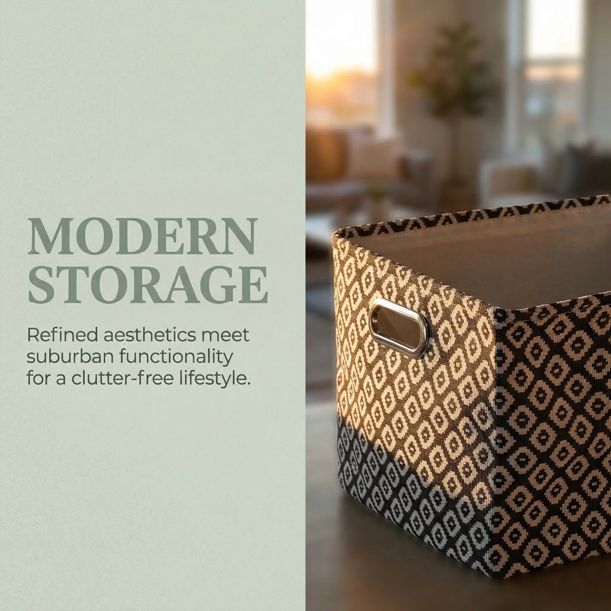 Unique Bargains 3Pcs Fabric Collapsible Storage Bin with Handles Black 13.8*9.8*7.9in