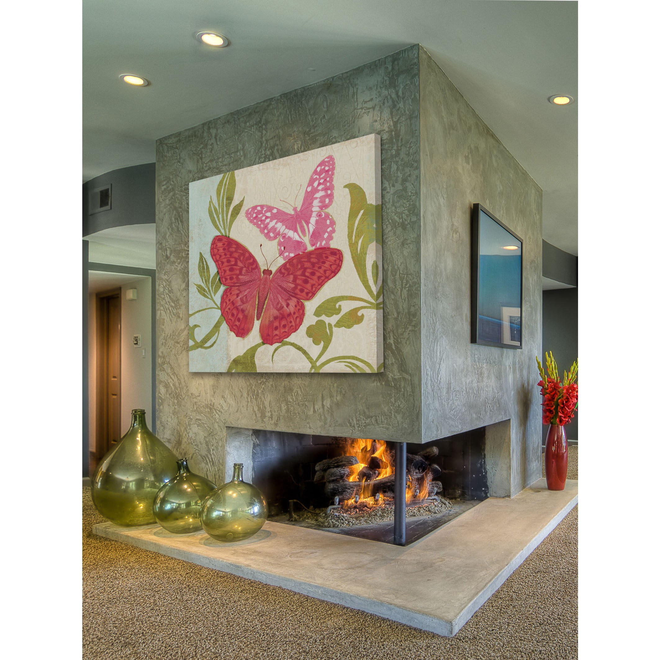 Marmont Hill "Fuschia Butterfly II" Painting Print on Canvas