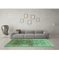 thumbnail image 3 of Ahgly Company Machine Washable Indoor Square Oriental Turquoise Blue Traditional Area Rugs, 3' Square, 3 of 4