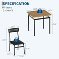 thumbnail image 3 of QinaQin Juego de comedor compacto de 3 piezas para espacios pequeños, mesa y 2 sillas con asiento de PU y estructura metálica resistente, ideal para departamento, cocina o comedor, 3 of 8