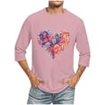 thumbnail image 2 of Nmnitkp Mens Shirts New Design Valentine's Day Love Print Men's Loose Fit Athletic 3/4 Sleeve T-Shirts Lightweight Quick Dry Short Tshirts Crew Neck Outdoor Workout Tops(Plus Size & Regular), 2 of 5