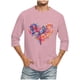 thumbnail image 1 of Camisas de Manga Larga para los Hombres Día de San Valentín Impresión Cuello Redondo Moda Casual, Mezcla de Poliéster de Lino de Algodón para Primavera Verano, 1 of 1