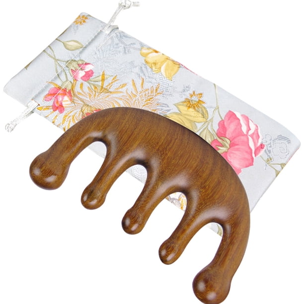 FELTECHELECTR Peine masajeador para el cabello, peine de madera, peine de dientes anchos, peine masajeador para el cuero cabelludo