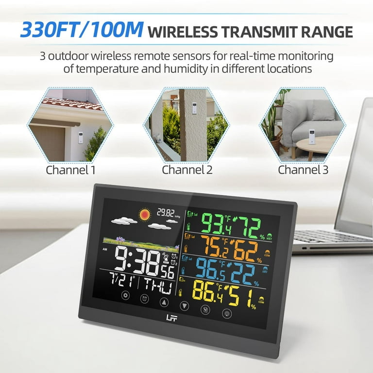 Multiple Sensor Weather Station Wireless Indoor Outdoor