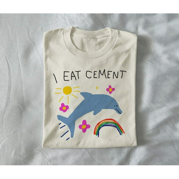 i eat cement - unisex t shirt, funny animal t shirt, meme t shirt, funny drawing t shirt, silly goose, joke t shirt, funny graphic tee