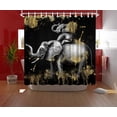 thumbnail image 2 of Cortina de ducha FushVre Elephant negra y dorada 180x180 cm, 2 of 6